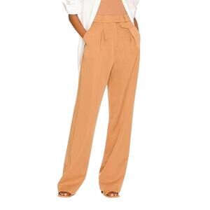 $198 Revolve LPA Carlotta Pant Trouser XL Wide Leg Loose Fit Brown/Tan Neutral